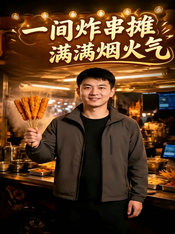 一间炸串摊满满烟火气